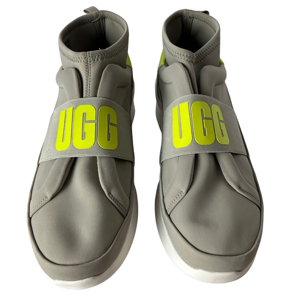 UGG‎ Neutra Slip On Sneaker Taupe Neon Logo Strap Trainer Mens Size 12